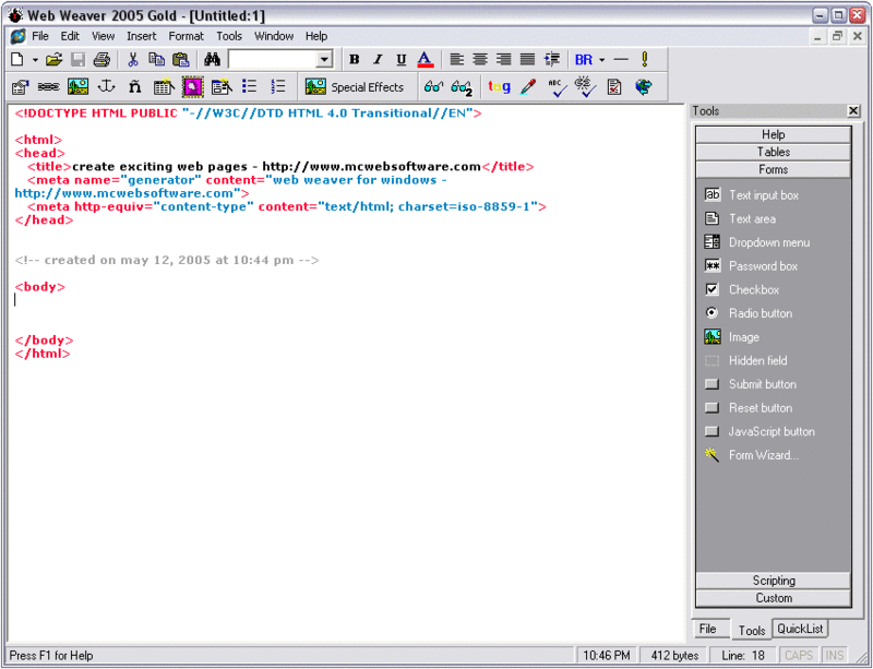 Web Weaver Gold Screenshot